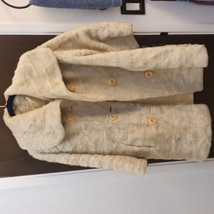 Shocking high quality faux fur Tudor City vintage coat L